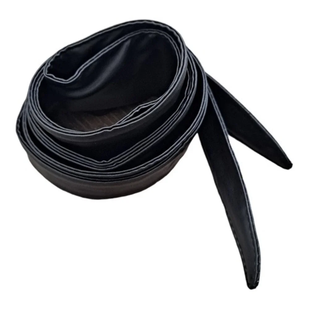 Faux leather Black Corset Obi wrap wide Waist Belt tie boho Classic minimalist